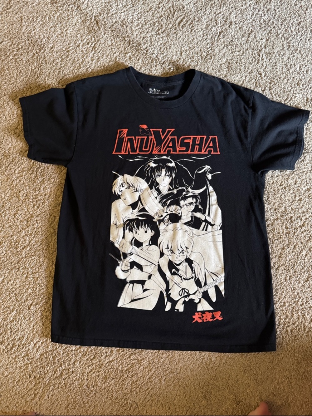 InuYasha Black Graphic Short Sleeve Tee - Anime Print